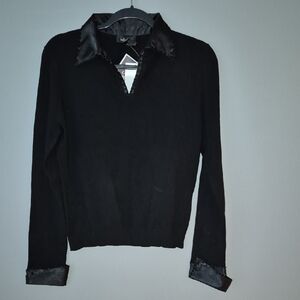 Willi Smith Black Silk Blend Top
